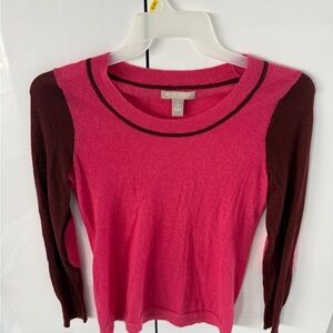 Banana Republic Pink and Brown Long Sleeve Tee